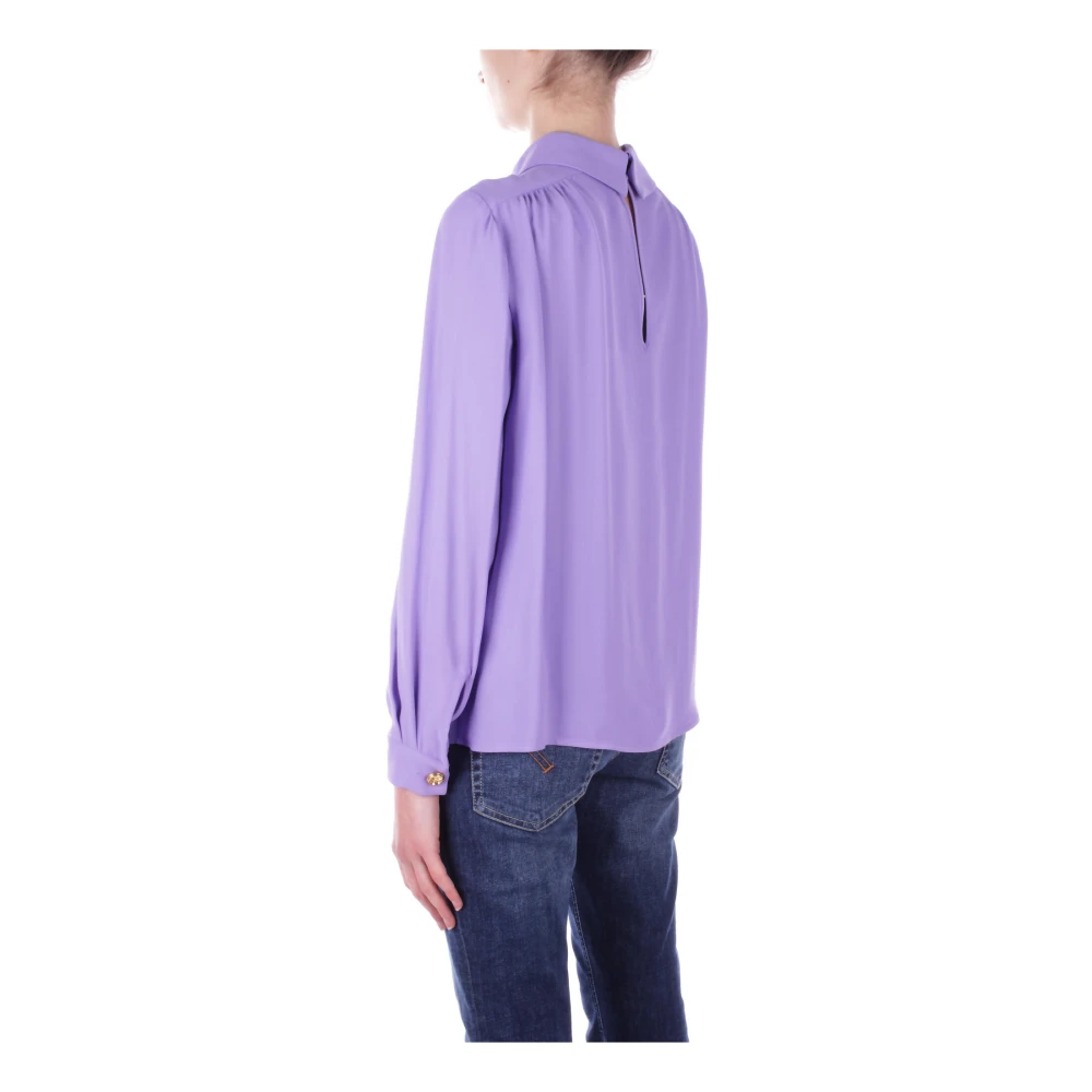 Elisabetta Franchi Stijlvolle Damesblouse met Logoprint Purple Dames