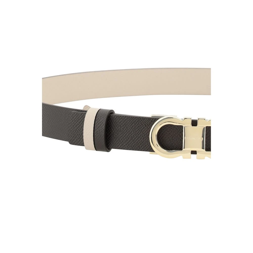 Salvatore Ferragamo Omkeerbare Leren Riem met Gancini Gesp Brown Dames