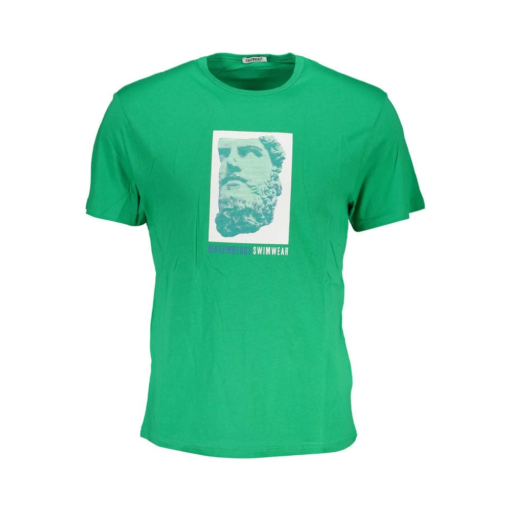 Bikkembergs Groen Katoen Logo Print T-Shirt Green Heren