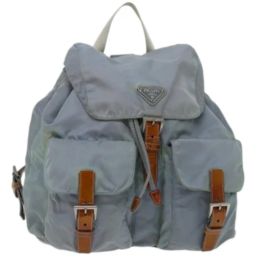 Prada Vintage Pre-owned Nylon backpacks Blue Dames