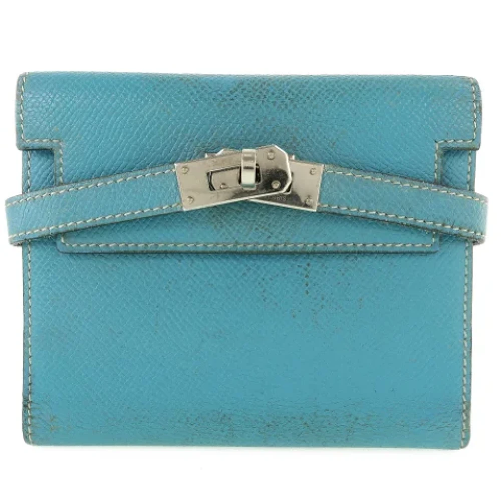 Hermès Vintage Pre-owned Leather wallets Blue Dames