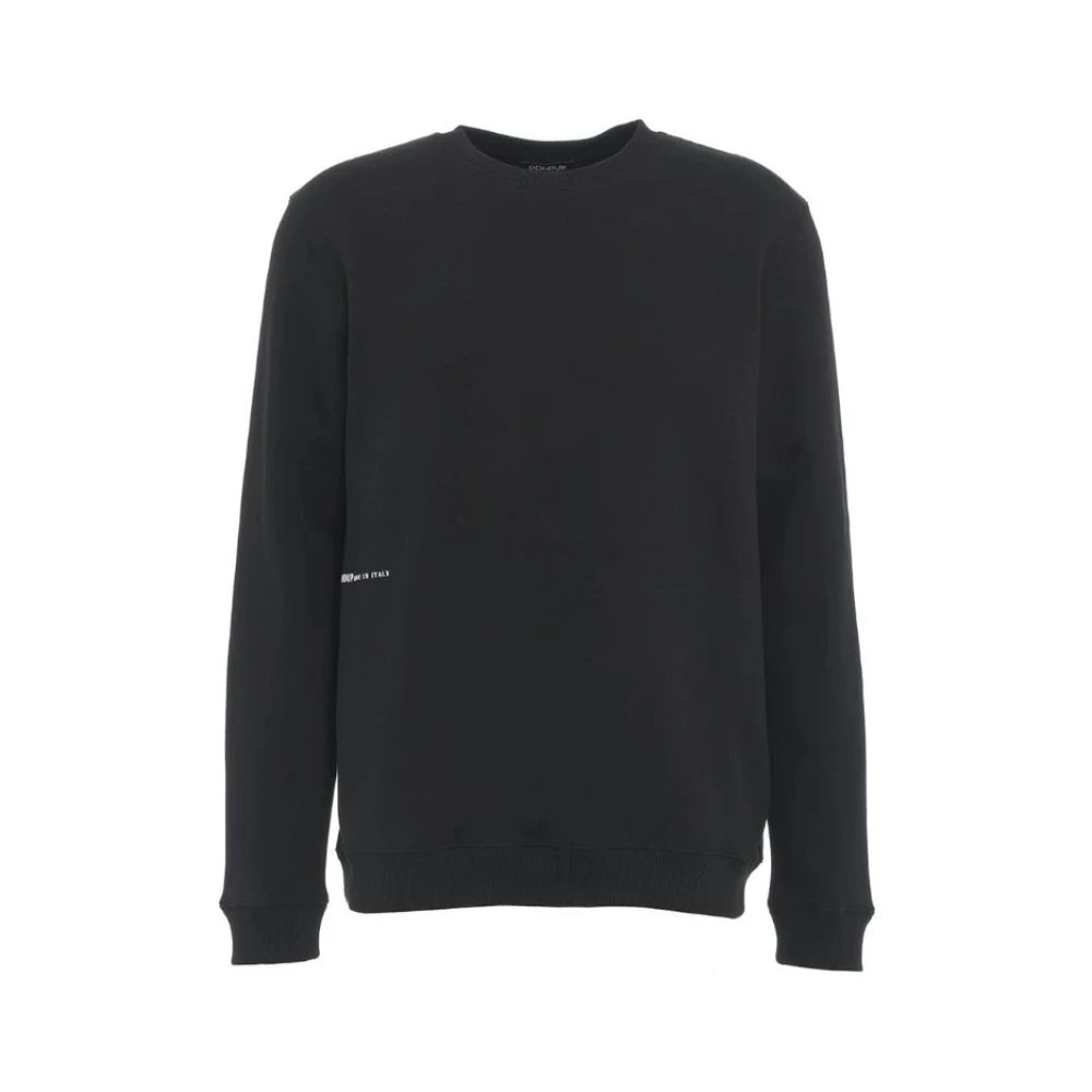 Dondup Zwarte Geribbelde Crewneck Sweater Black Heren