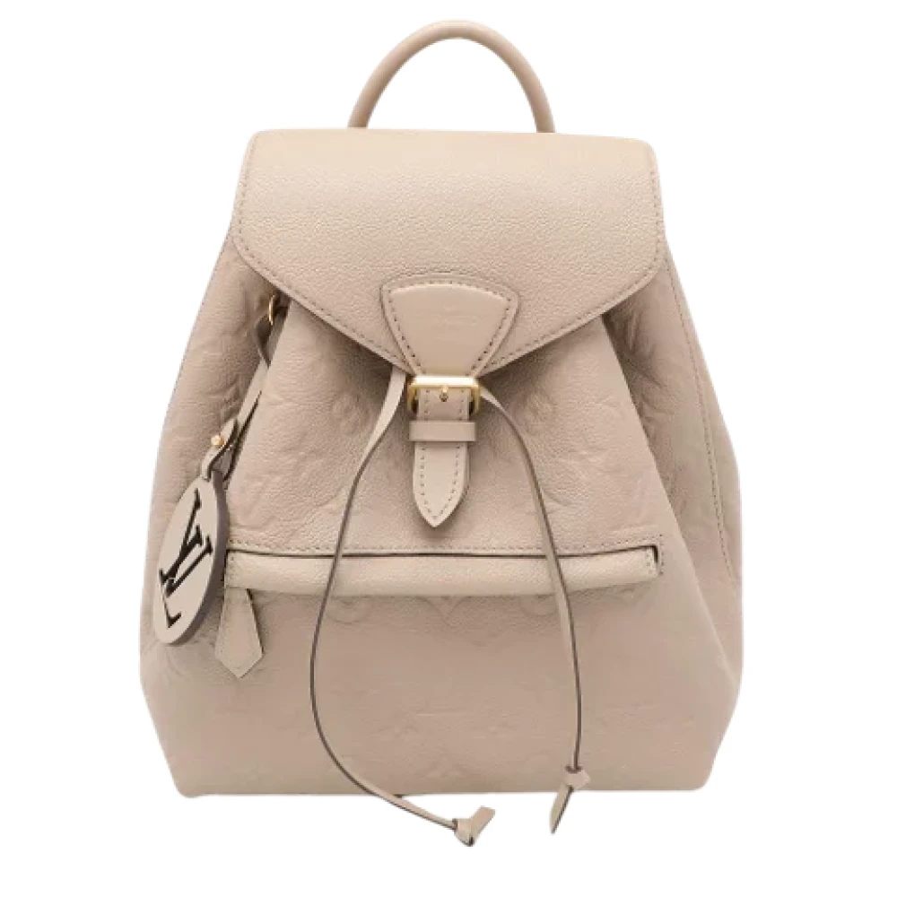 Louis Vuitton Vintage Pre-owned Leather backpacks Beige Dames