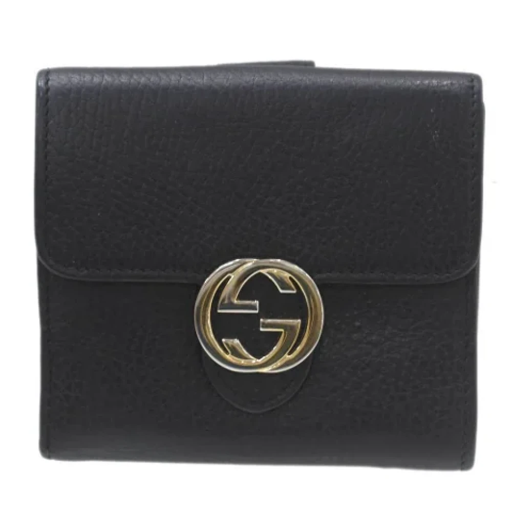 Gucci Vintage Pre-owned Leather wallets Black Dames