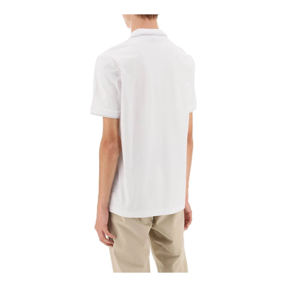 Boss Slim Fit Polo Shirt met Textuur Motief White Heren