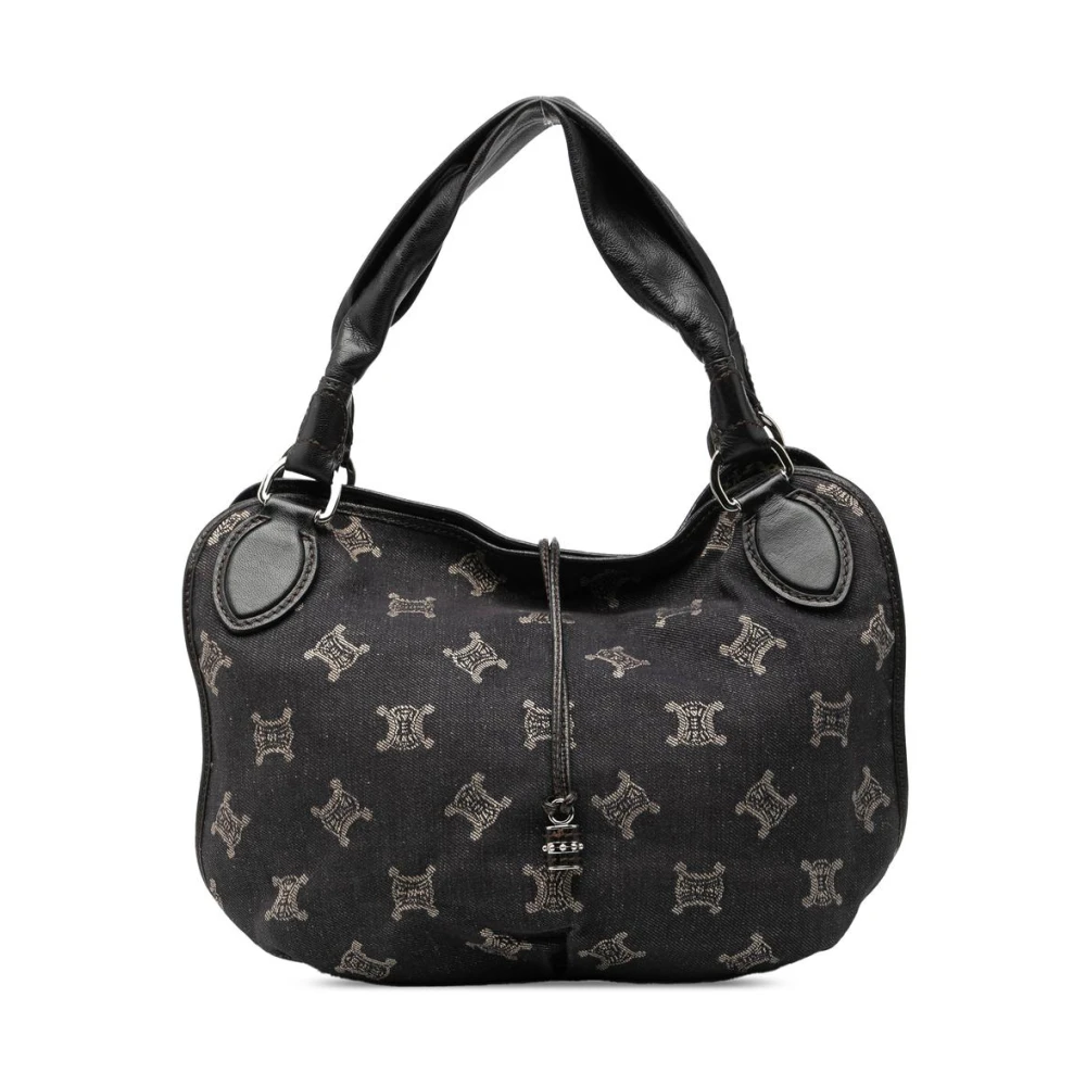 Celine Vintage Women's Black Pre-Owned Canvas Handbag