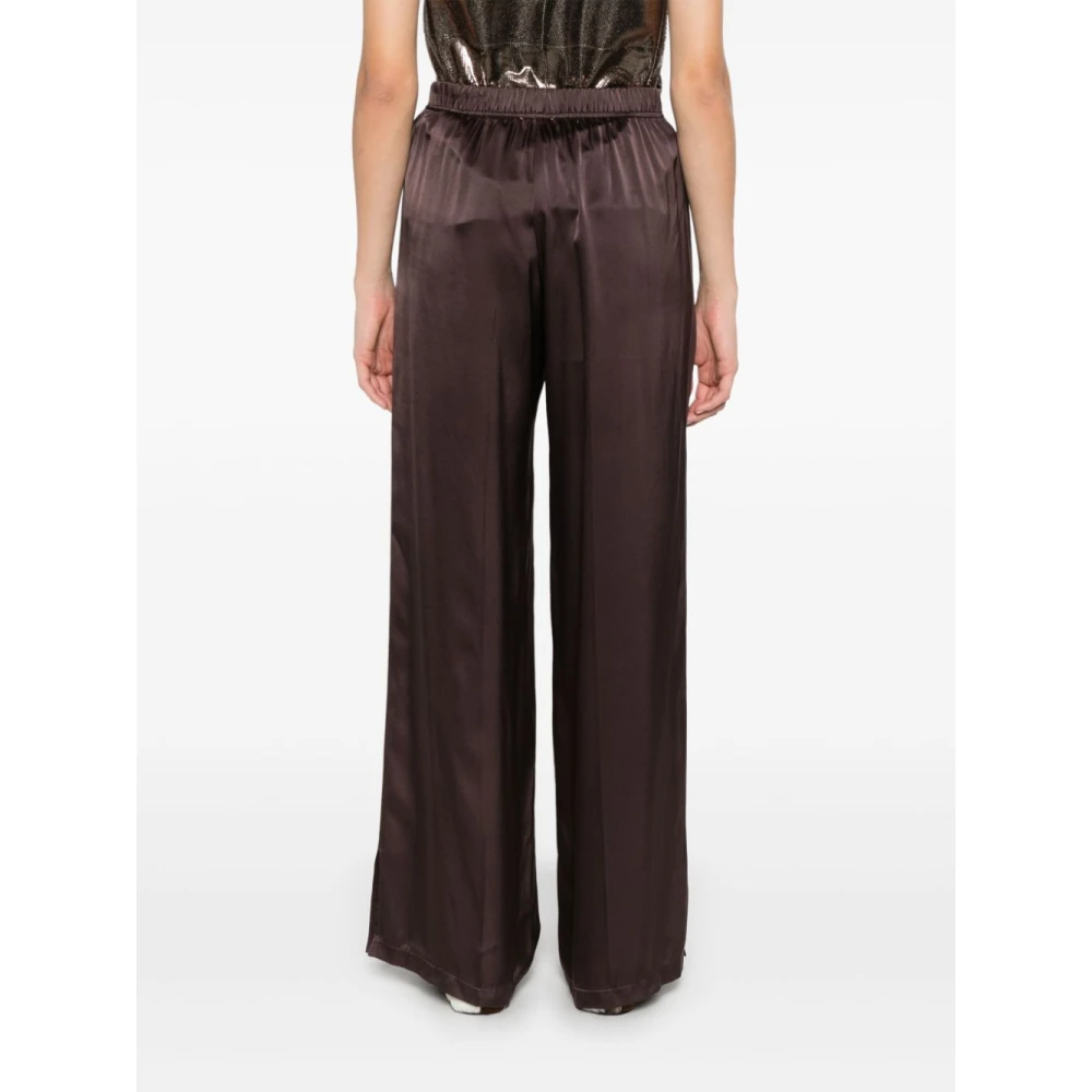 Forte Zijden Losse Jogger Set Brown Dames