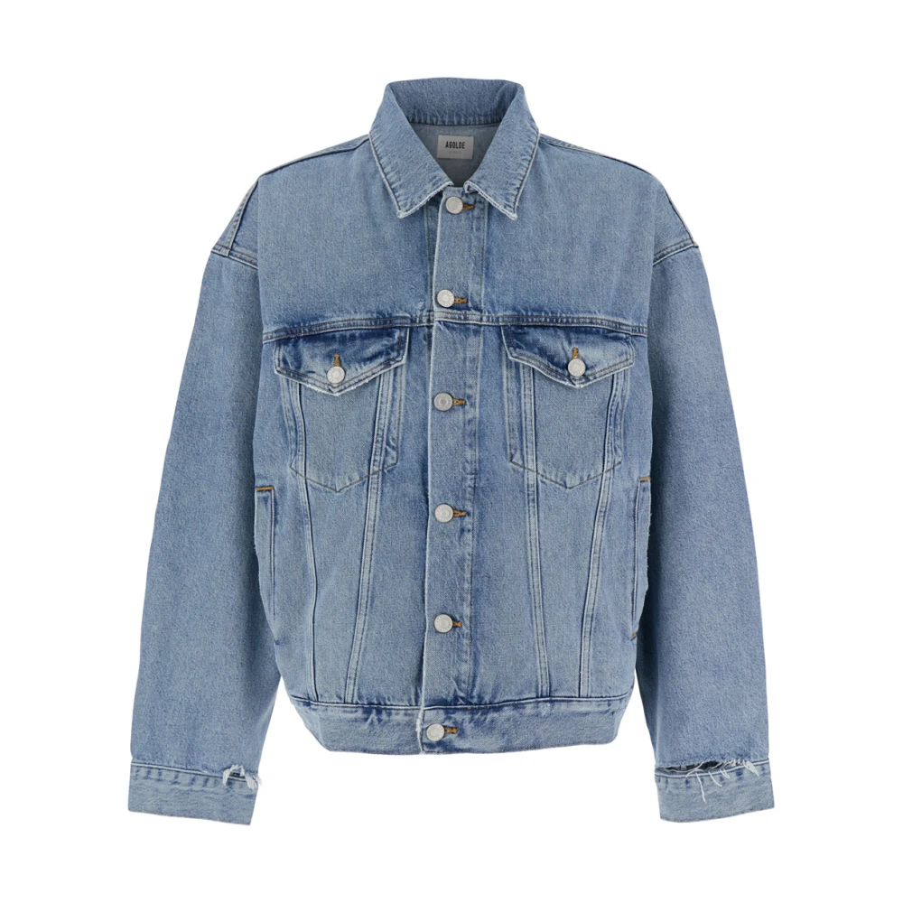 Agolde Lichtblauwe Denim Jack met Klassieke Kraag Blue Heren