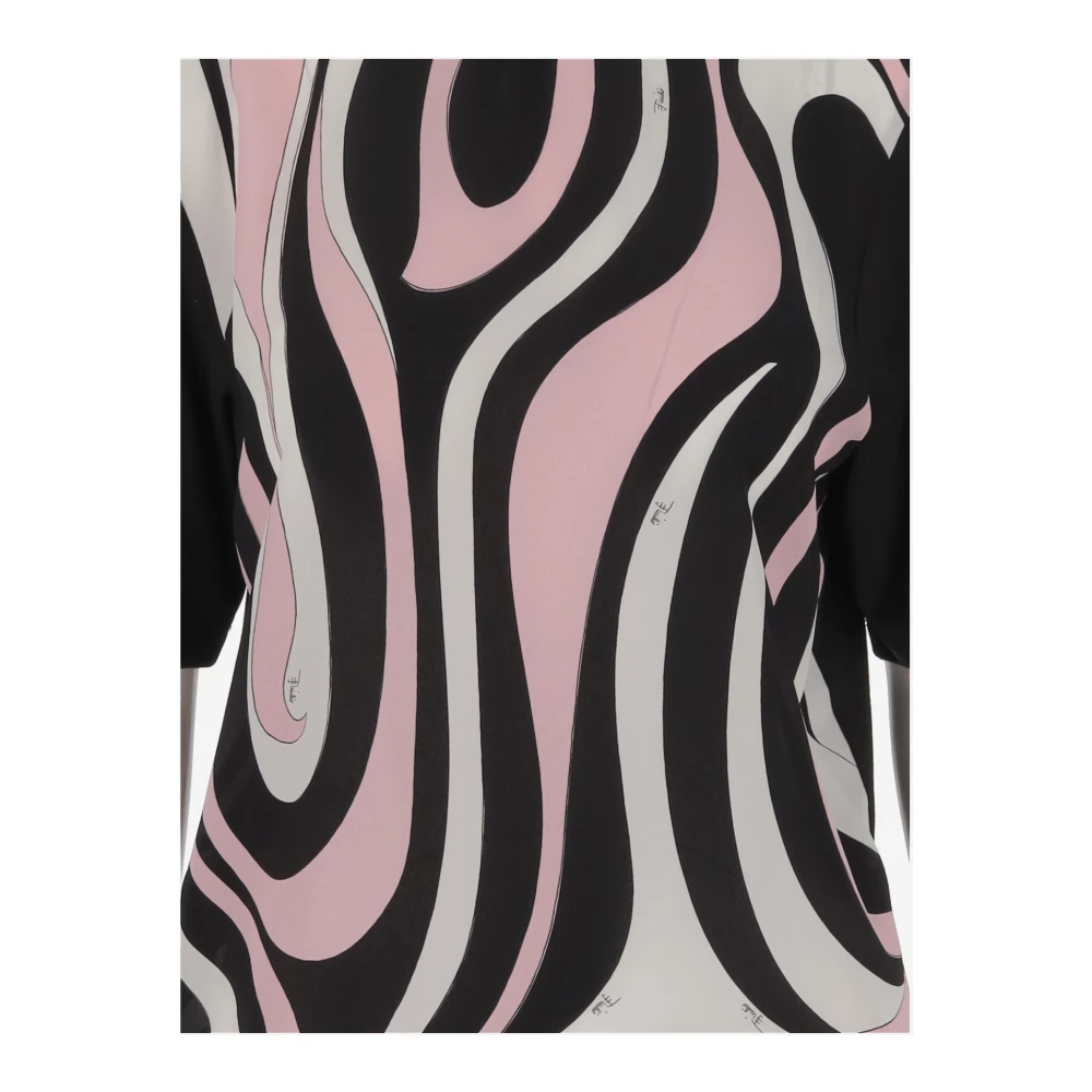 EMILIO PUCCI Marmer Patroon Katoenen T-shirt Multicolor Dames