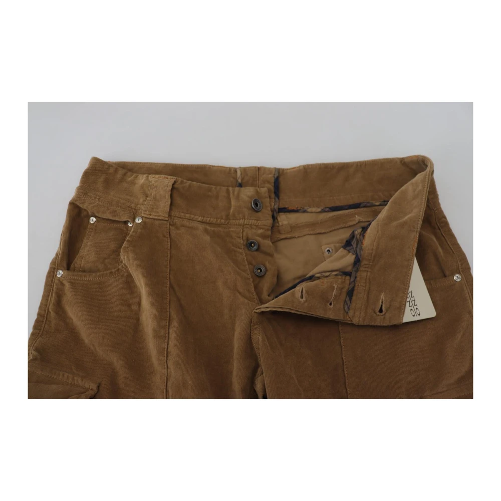 Ermanno Scervino Bruine Corduroy Cargo Broek Brown Heren