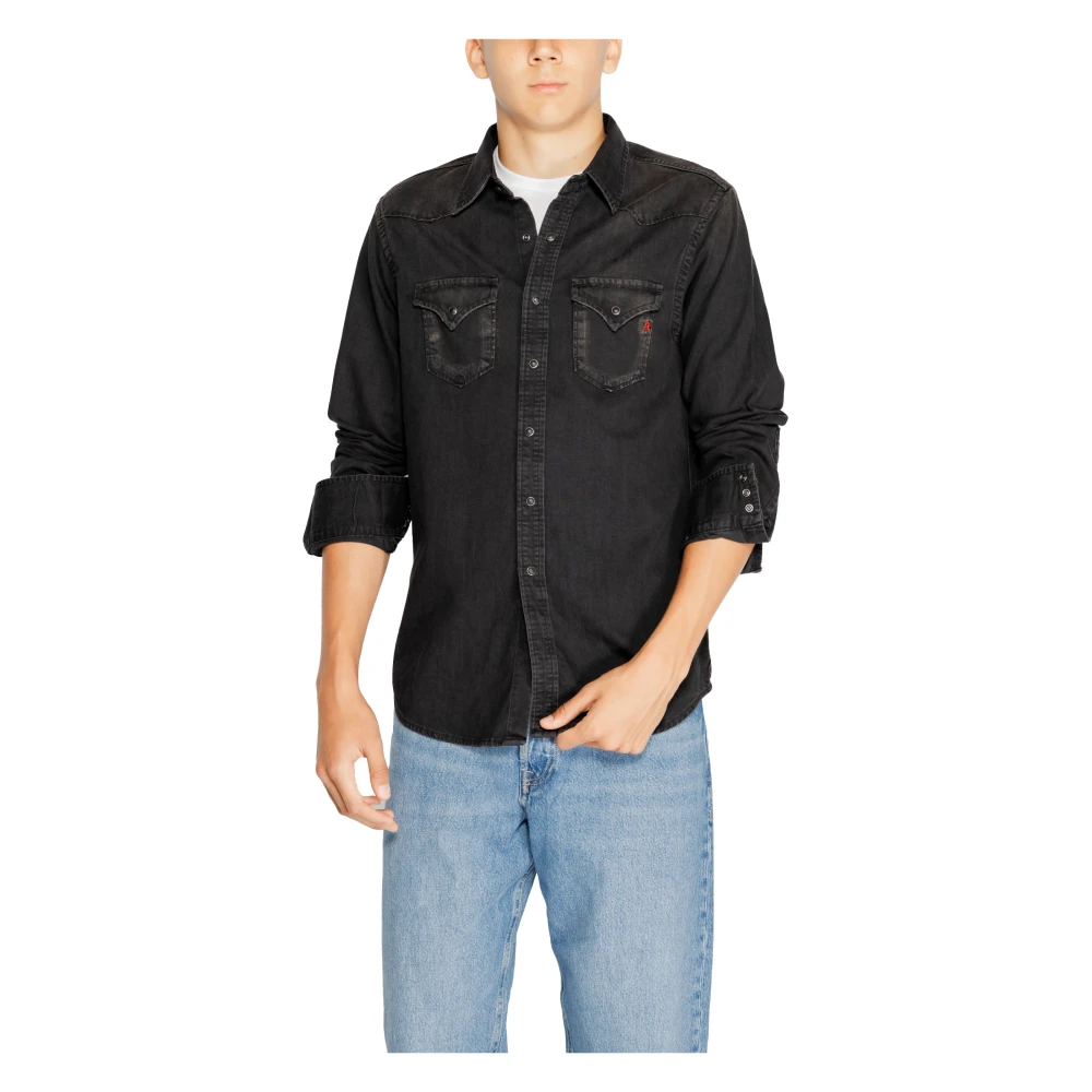 Replay Long Sleeve Shirt Black Heren