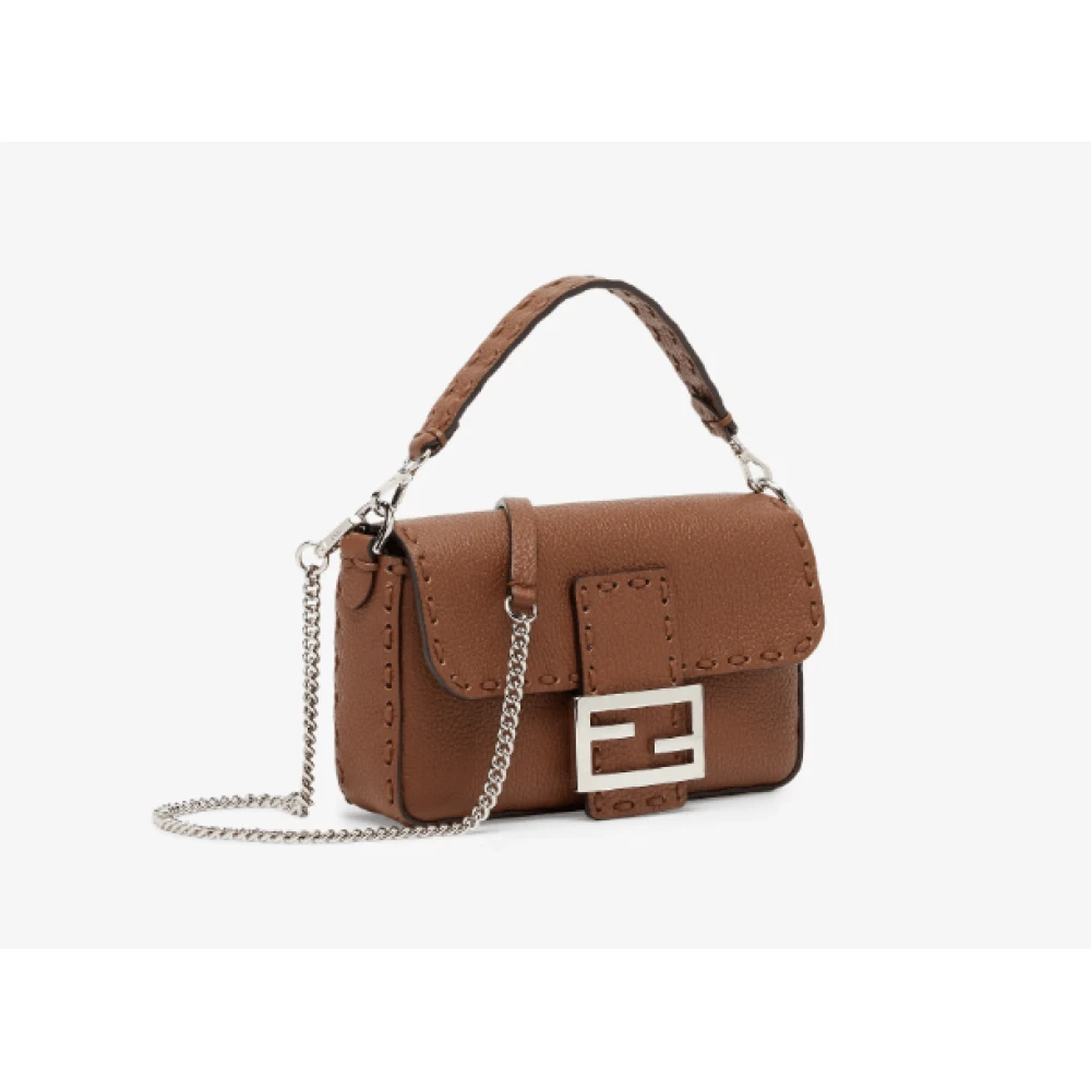 Fendi Bruine Crossbody Tas met FF Logo Brown Dames