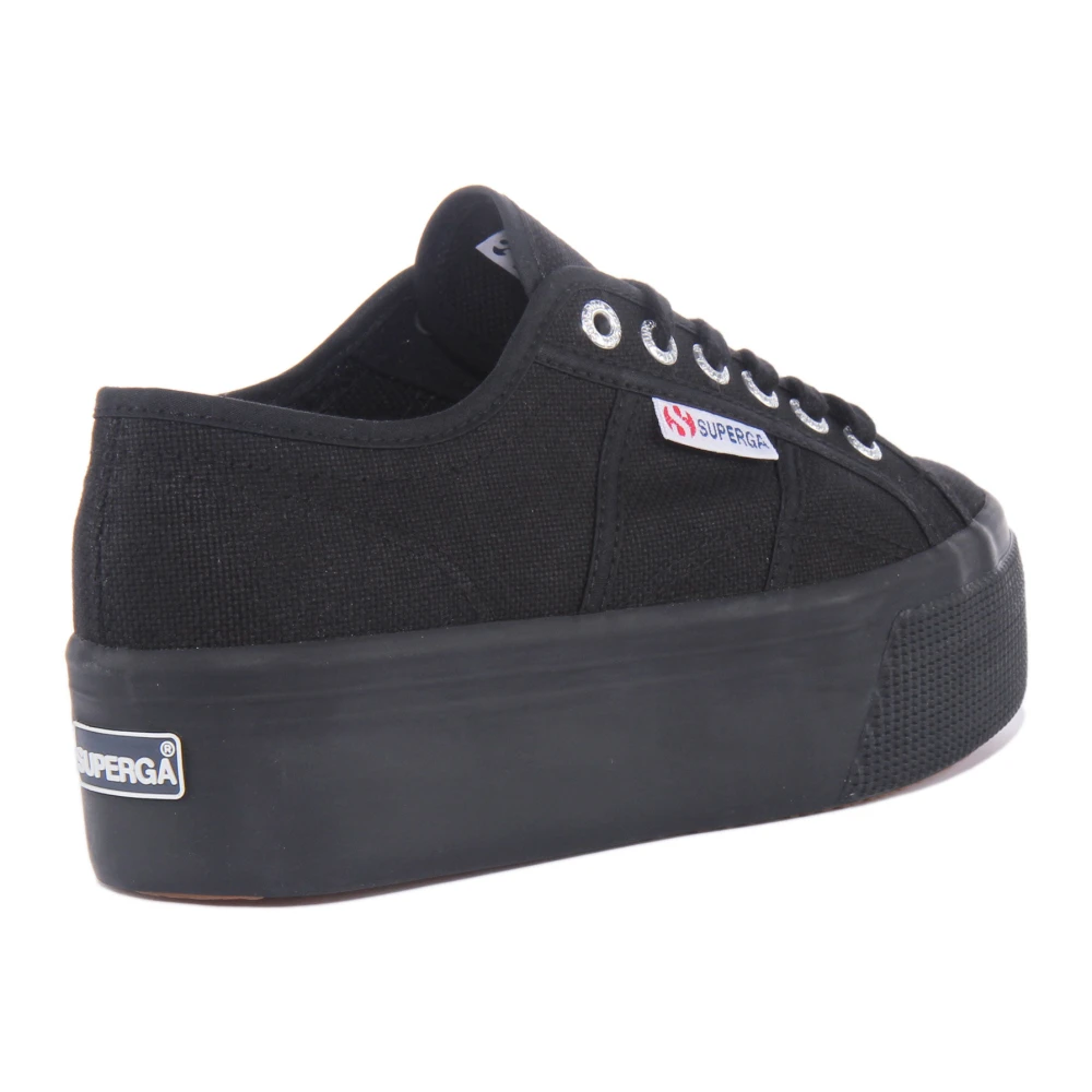 Superga Women's Black Sneakers,, Platform Trainers All Size 3 Uk