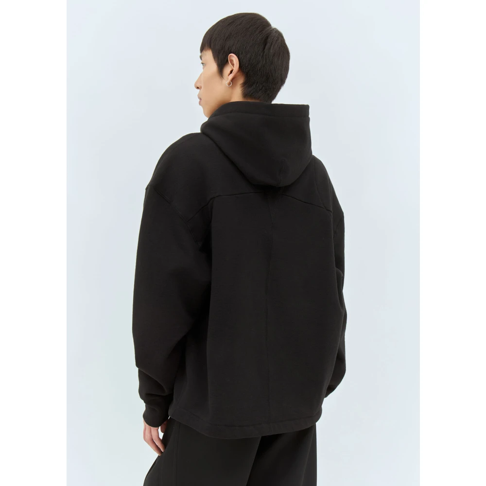 Jil Sander Katoenen Fleece Hoodie Black Heren