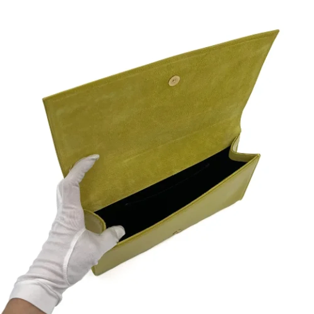 Yves Saint Laurent Vintage Pre-owned Leather clutches Yellow Dames