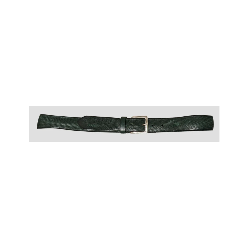 Orciani Groene leren Chevron riem Laser gesneden Green Heren