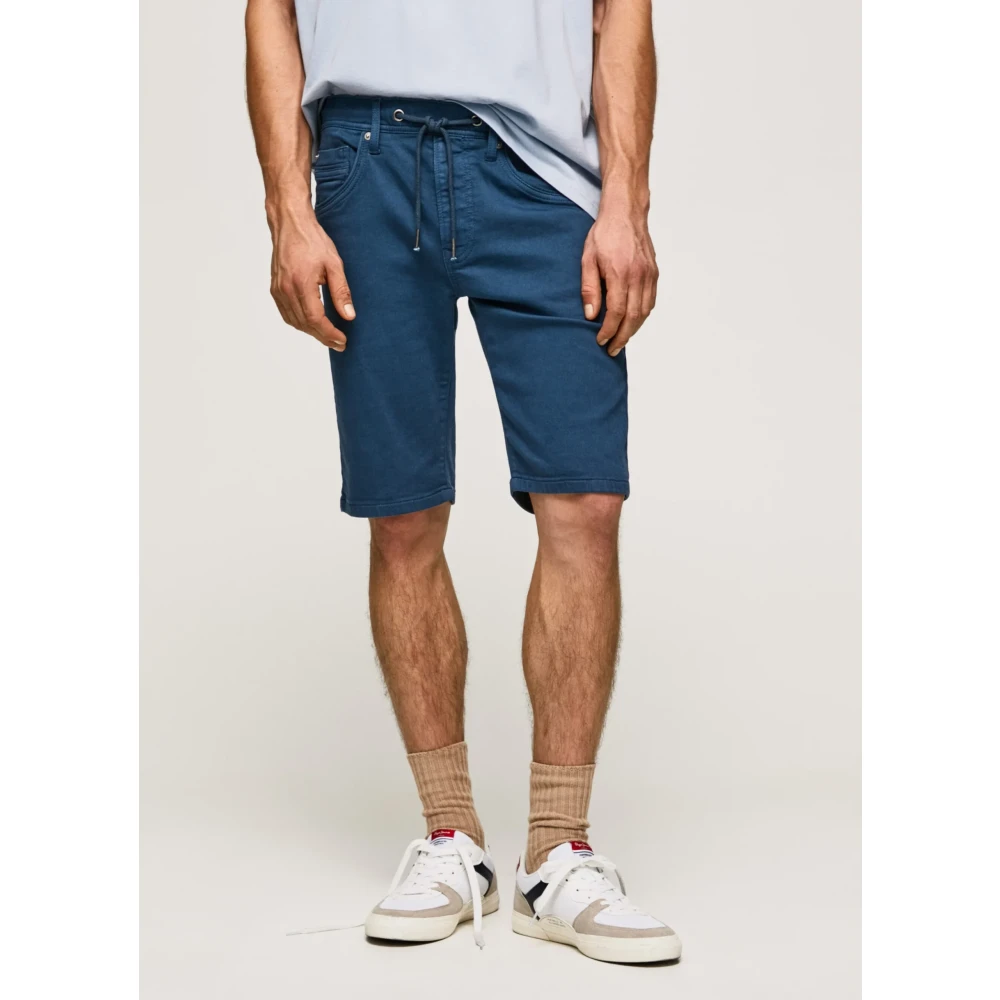 Pepe Jeans Katoenen Bermuda Gymdigo Slim Fit Blue Heren