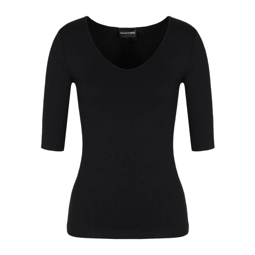 Emporio Armani Donna Nero Top, Xl, New,