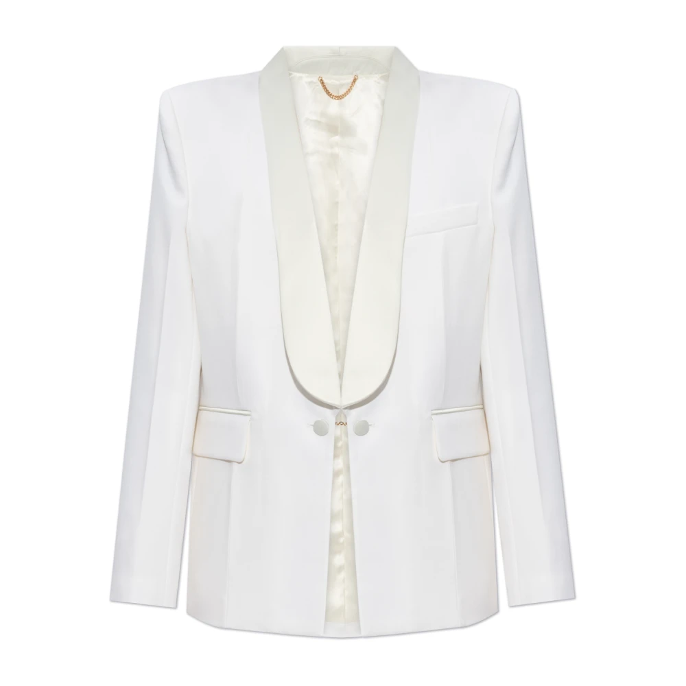 Victoria Beckham Blazer met wollen afwerking White Dames