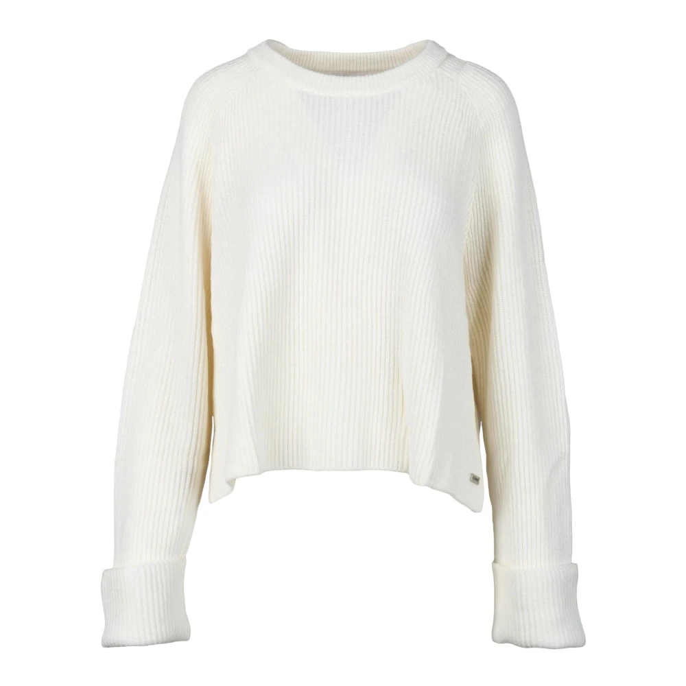 Sun68 Merino Wolmix Gebreide Trui White Dames
