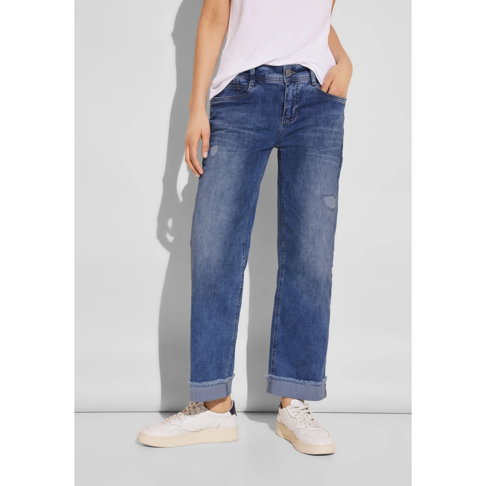 Street One Casual Fit Straight Leg Jeans Blue Dames