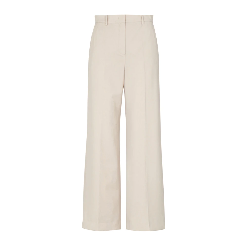 Weekend Max Mara Vrouw Beige Broeken Dames, L, Katoen, Wide Broeken
