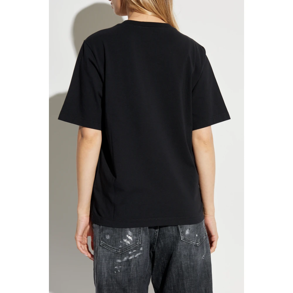 Dsquared2 T-shirt met logo Black Dames