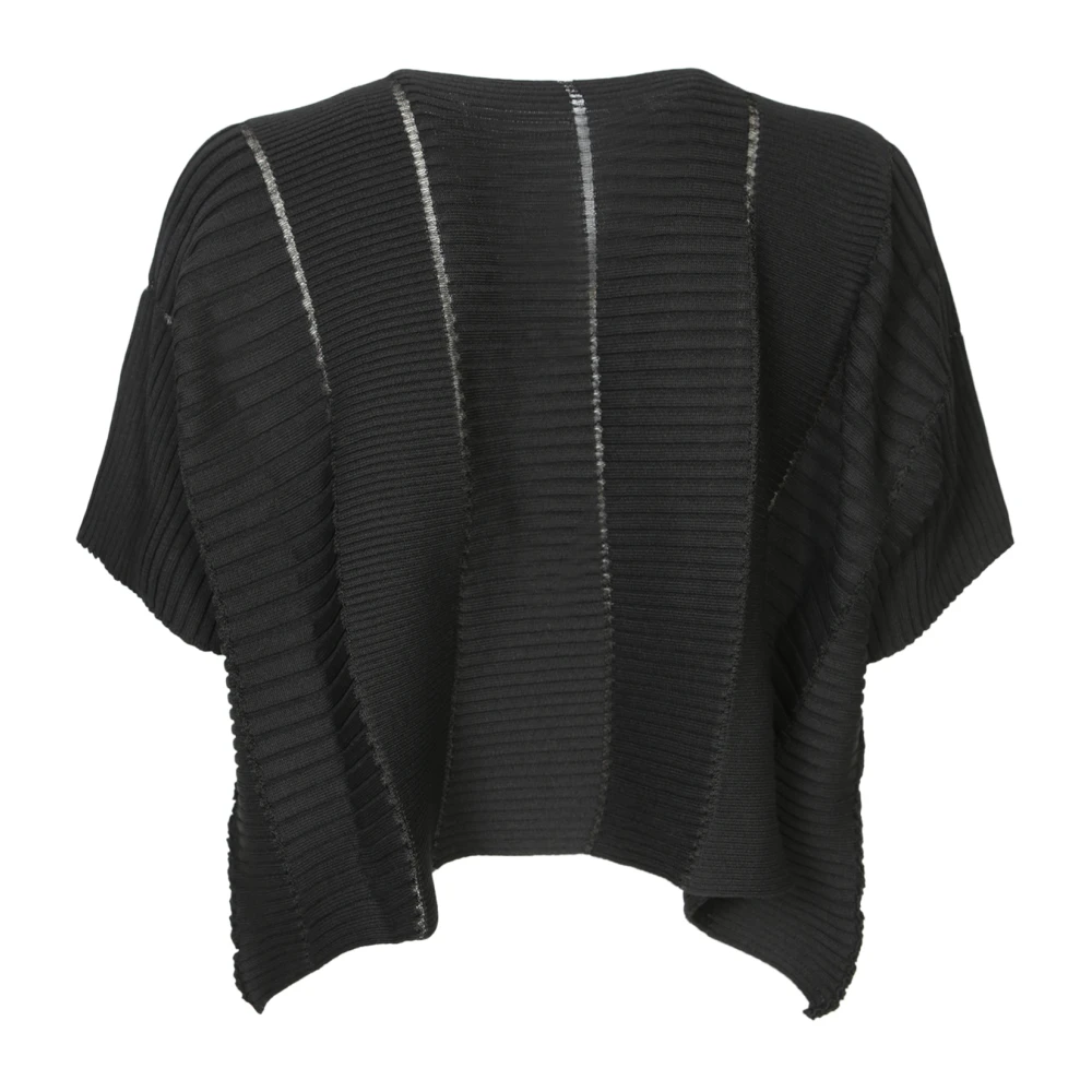 Issey Miyake Zwarte Column Gebreide Vest Black Dames