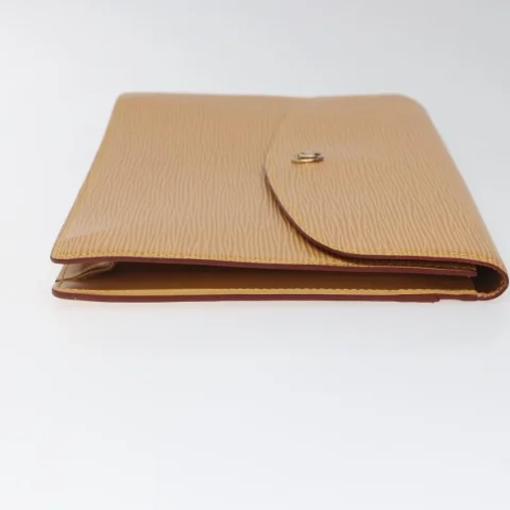 Louis Vuitton Vintage Pre-owned Leather clutches Beige Dames