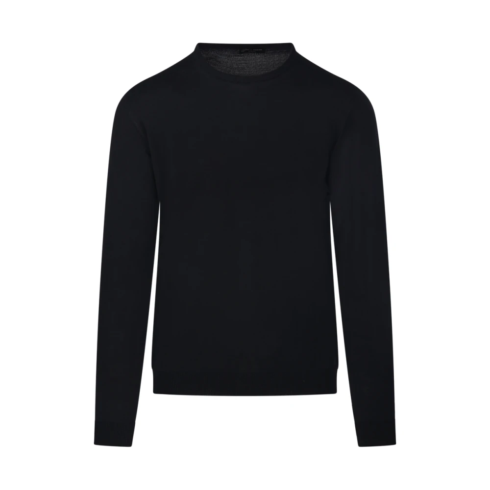 Roberto Collina Nero Ronde Hals Sweater Black Heren