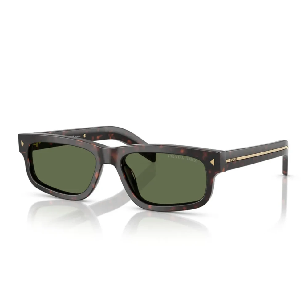 Prada Unisex Brown Sunglasses, 57 Mm, Stylish Polarized Sunglasses In Havana Green