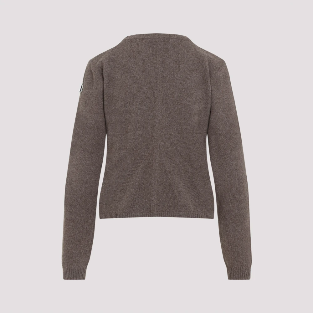 Moncler Stof Biker Ronde Hals Shirt Beige Dames