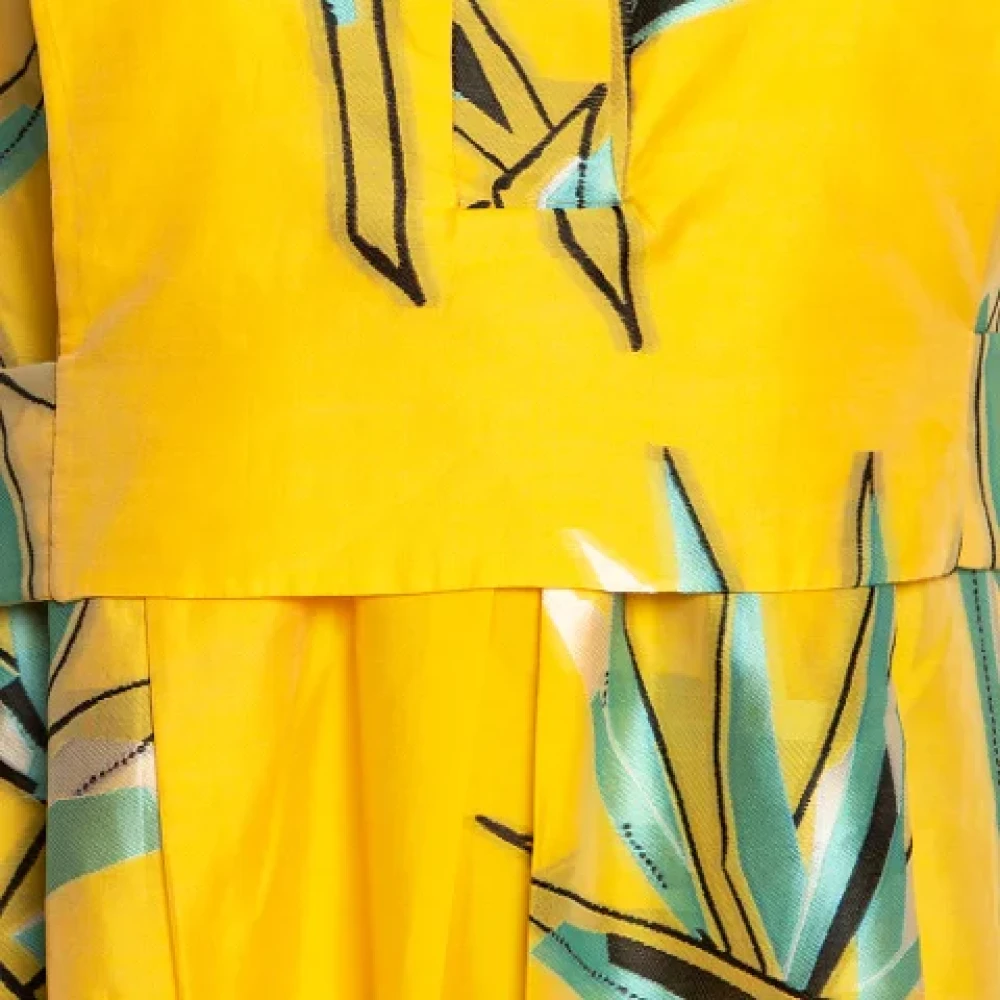 Fendi Vintage Pre-owned Cotton dresses Yellow Dames