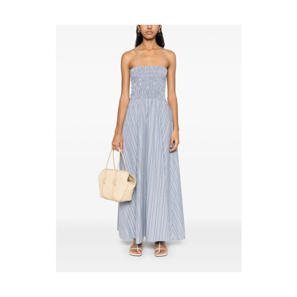 Faithfull the Brand Korenbloemblauwe Vierkante Hals Jurk Blue Dames