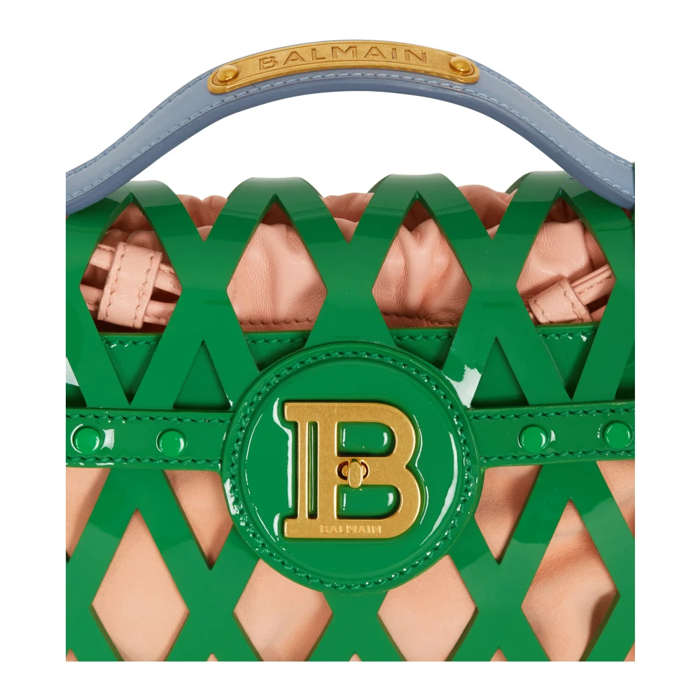 Balmain B-Buzz Dynasty tas in lakleer met een open grid motief Multicolor Dames