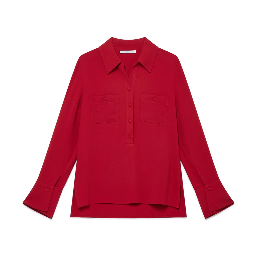 Maliparmi Elegante Crepe Shirt Red Dames
