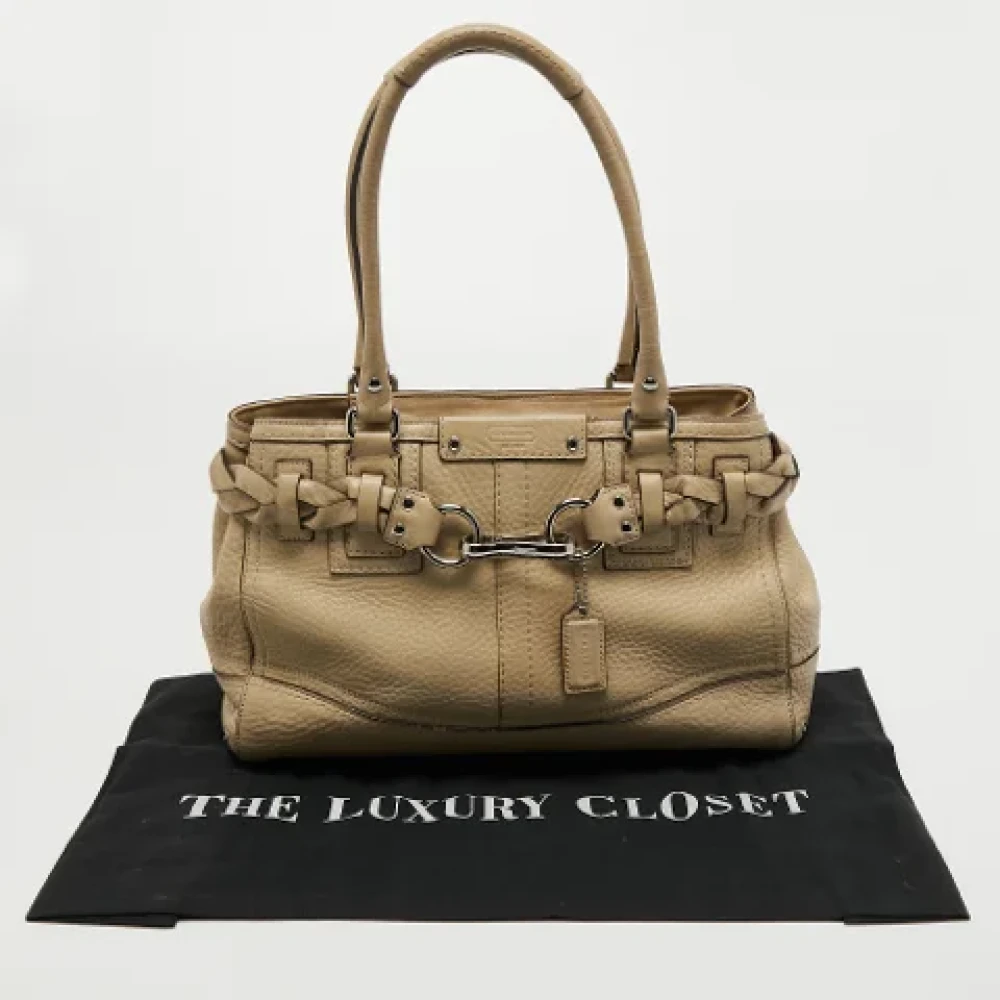 Coach Pre-owned Leather totes Beige Dames