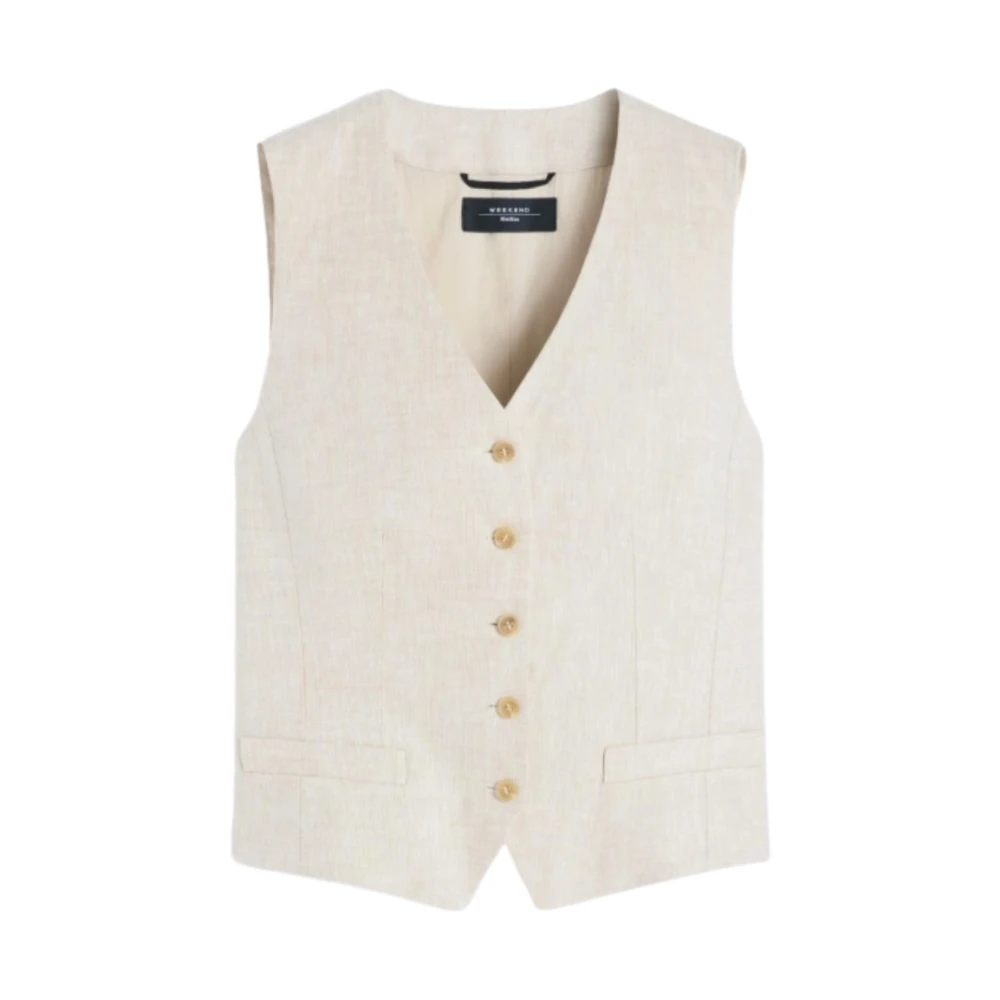 Weekend Max Mara Women's Beige Vests - Waistcoats - L - Jackets