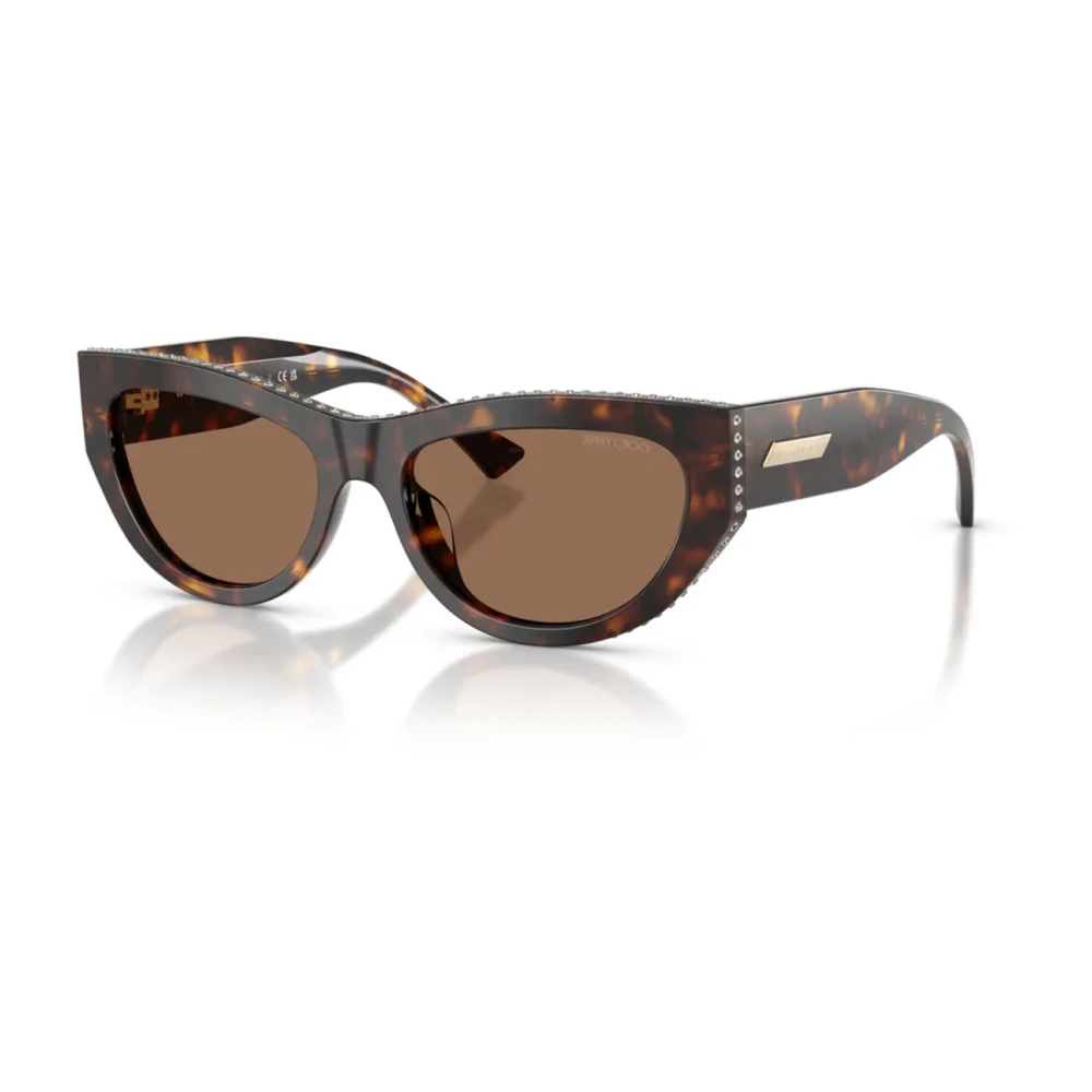 Jimmy Choo Unisex Brown Sunglasses, 54 Mm, Cat-Eye Sunglasses With Strass Detail