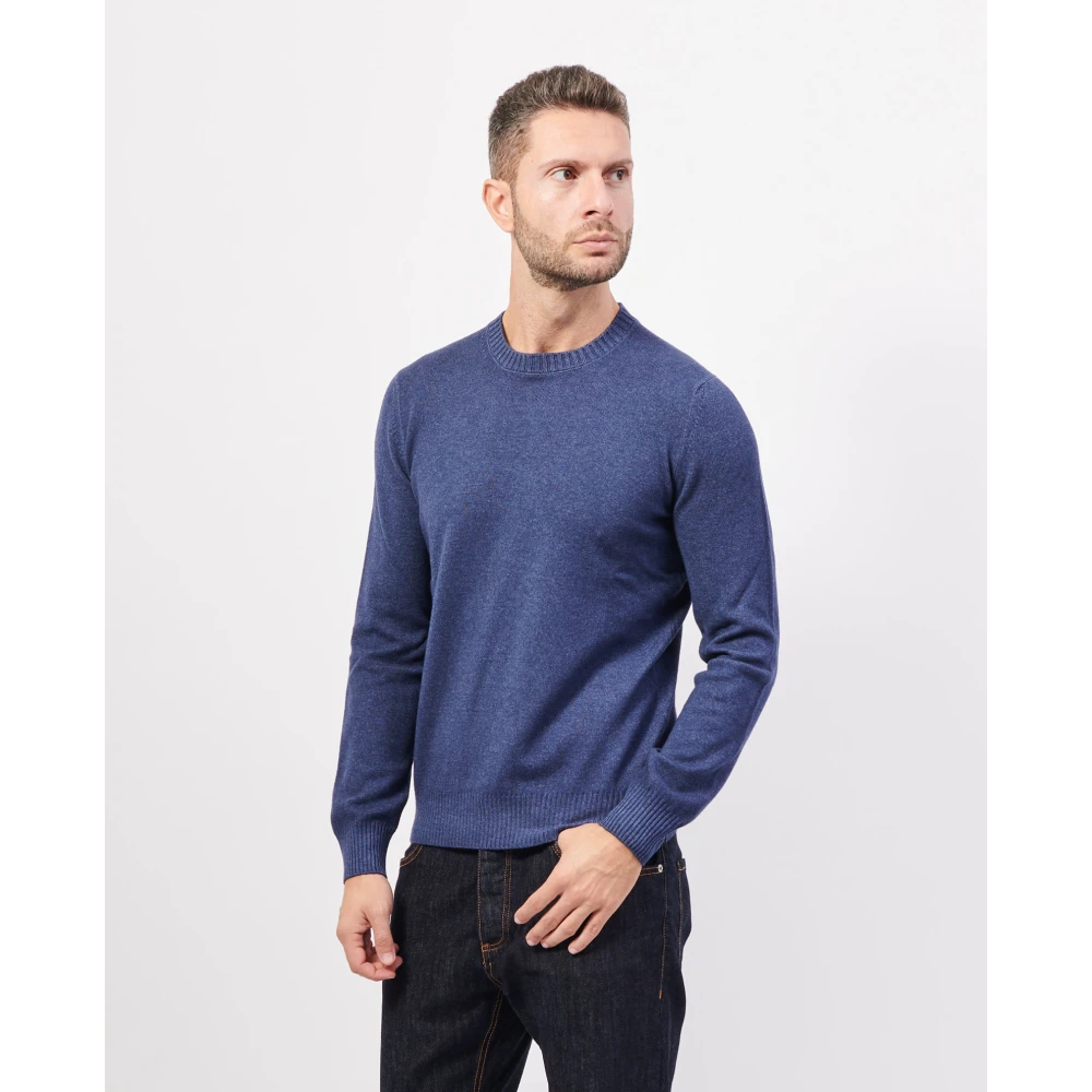 Gran Sasso Blauwe Alpaca Cashmere Trui Blue Heren
