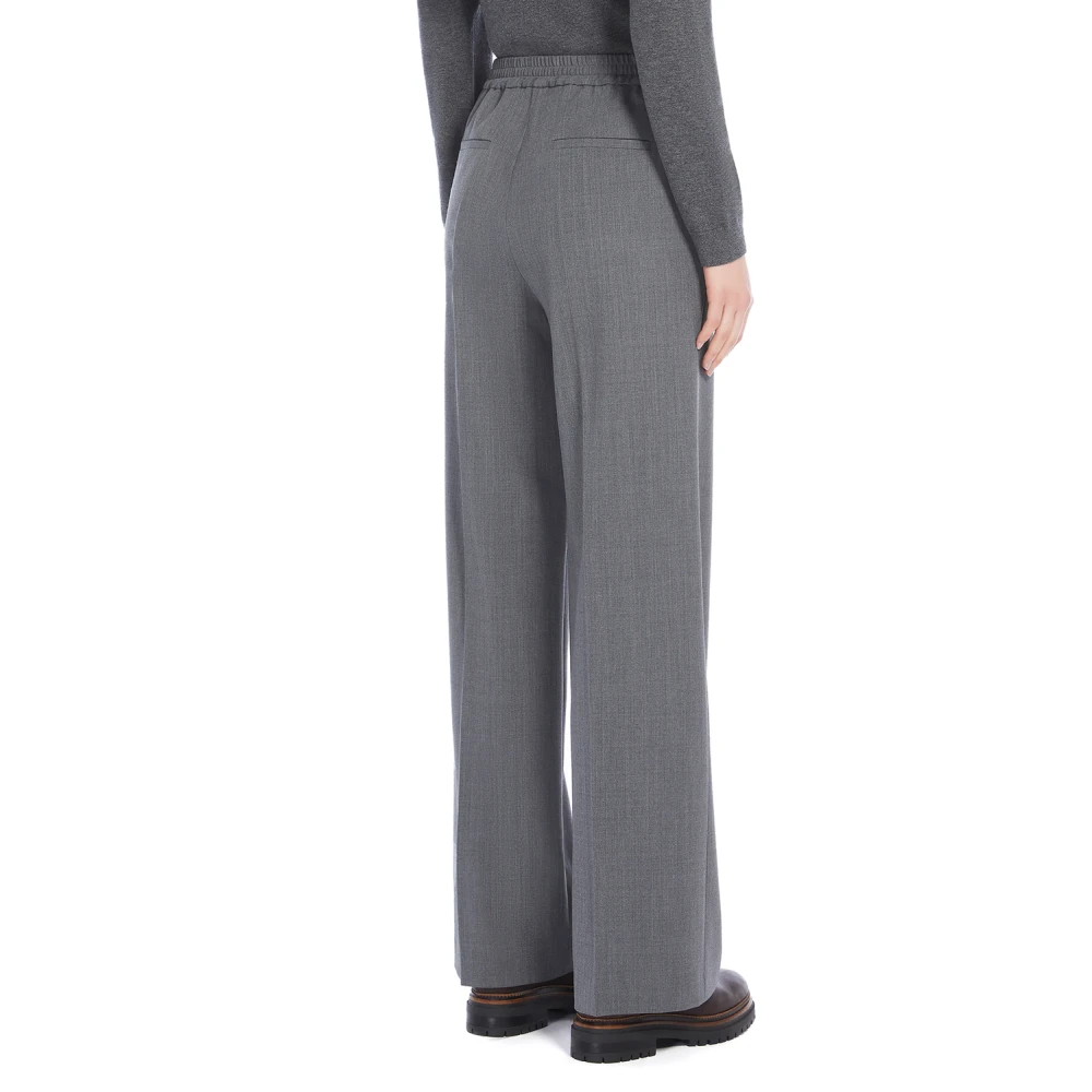 Max Mara Wollen broek met rechte pijpen Gray Dames