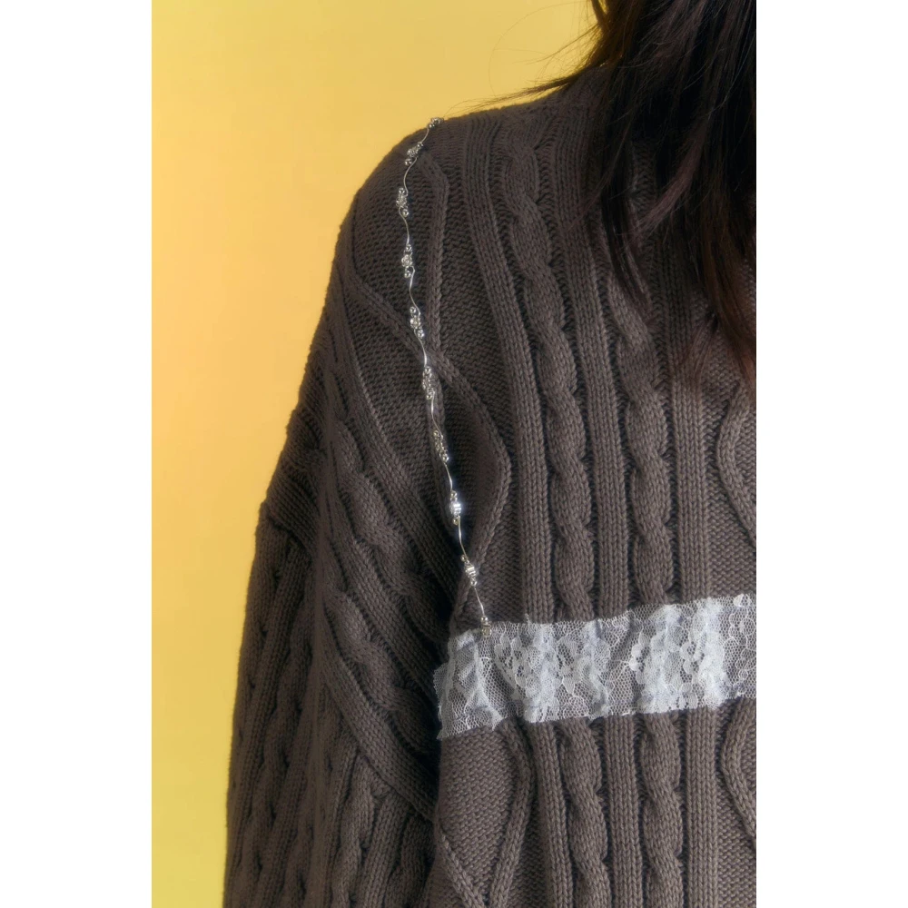 Andersson Bell Kanten Bh Gebreide Boyfriend Sweater Gray Dames