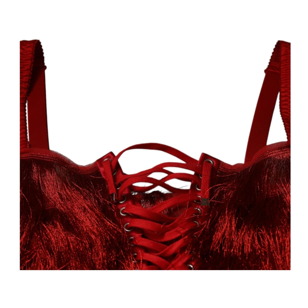 Dolce & Gabbana Rode Kant Sheath Mini Jurk Red Dames