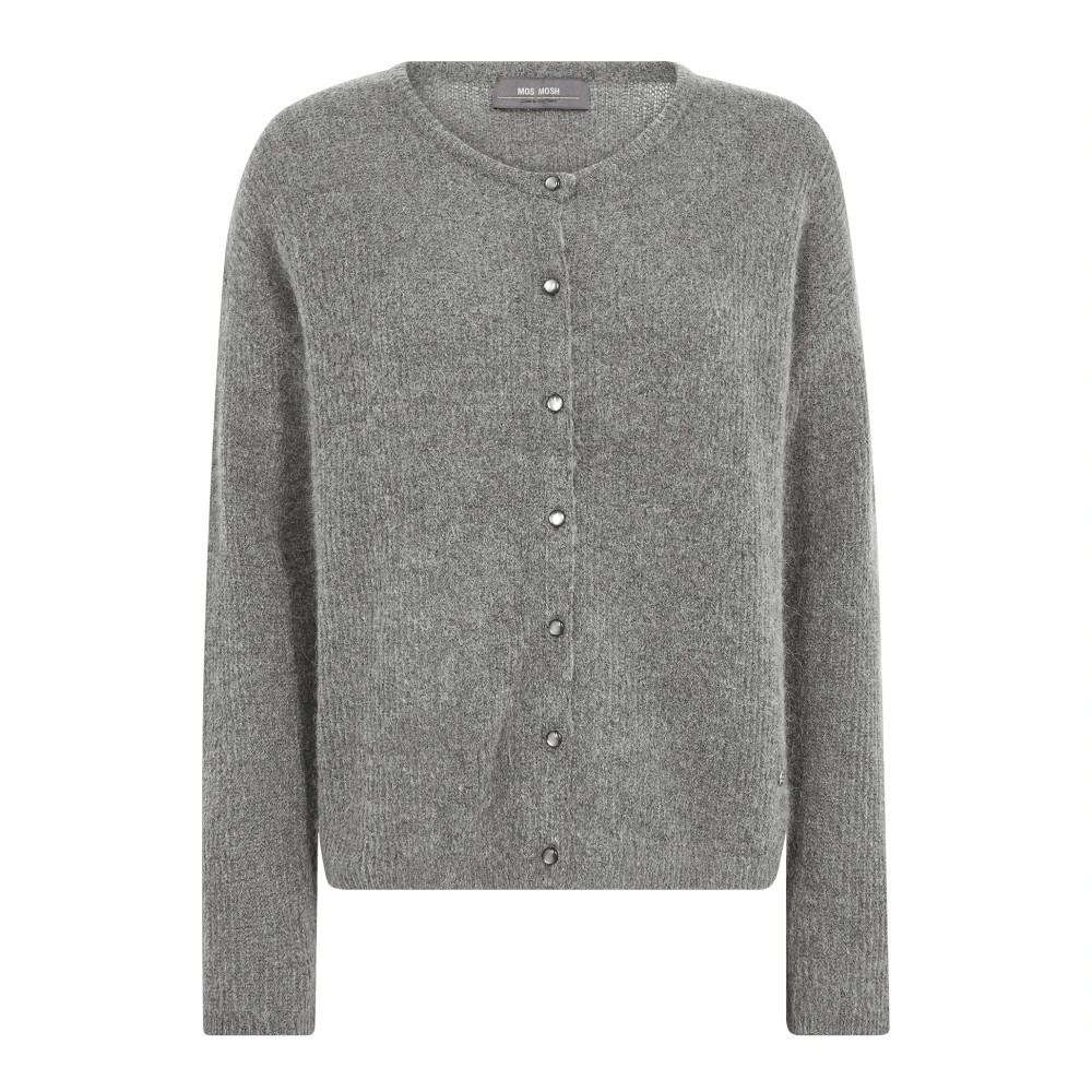 Mos Mosh Gray Mmalmine Knit Cardigan - Female - Cardigans - Xl - Knitwear