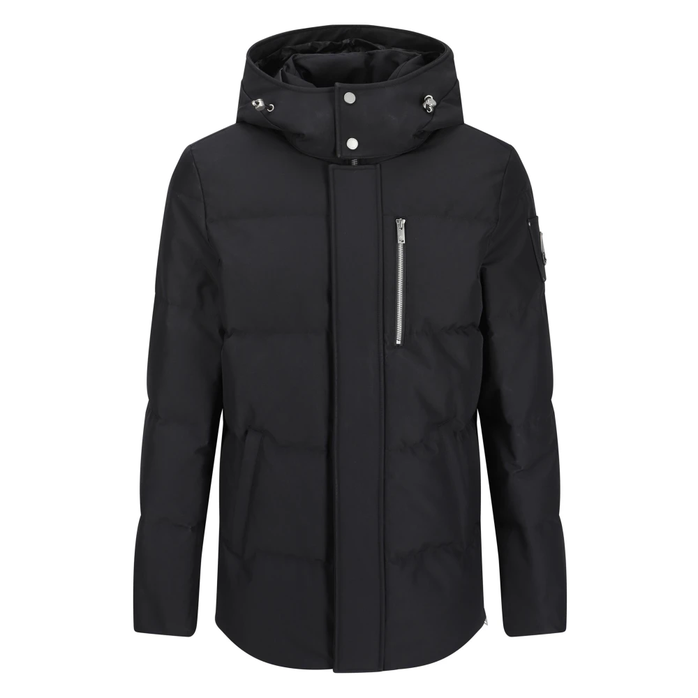 Moose Knuckles Zwarte Winterjas met Logodetail Black Heren
