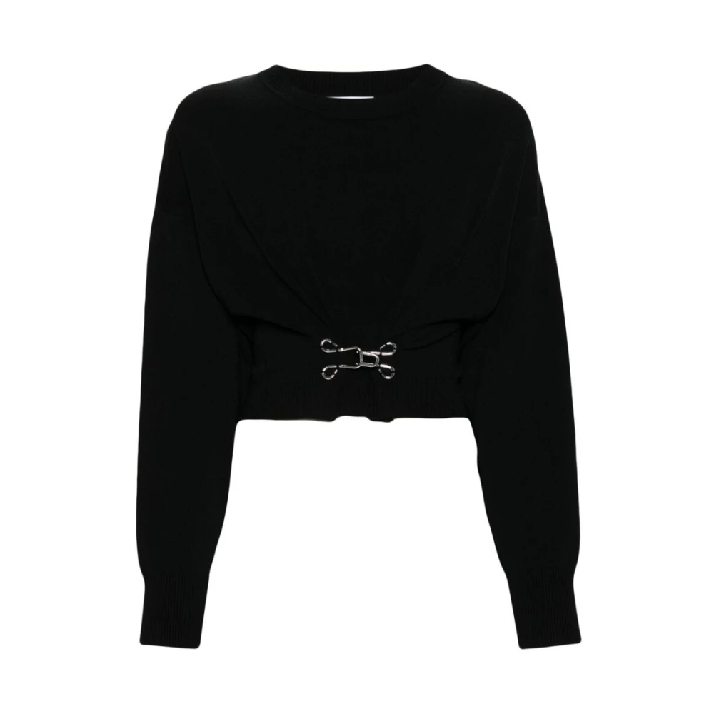 Moschino Zwarte Gebreide Crew Neck Sweater Black Dames