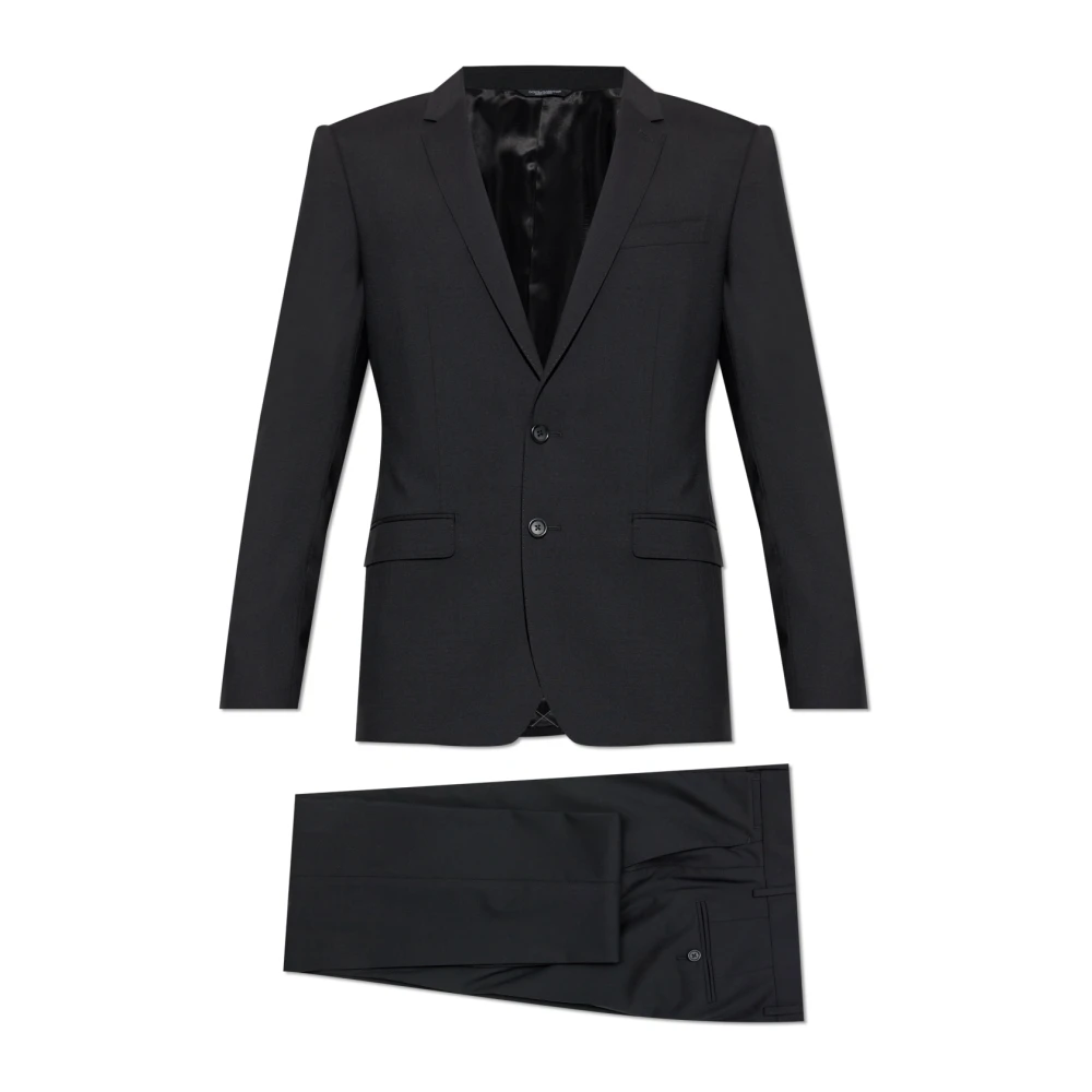 Dolce & Gabbana Uomo Nero - Abito In Lana Con Gilet - Suits - L