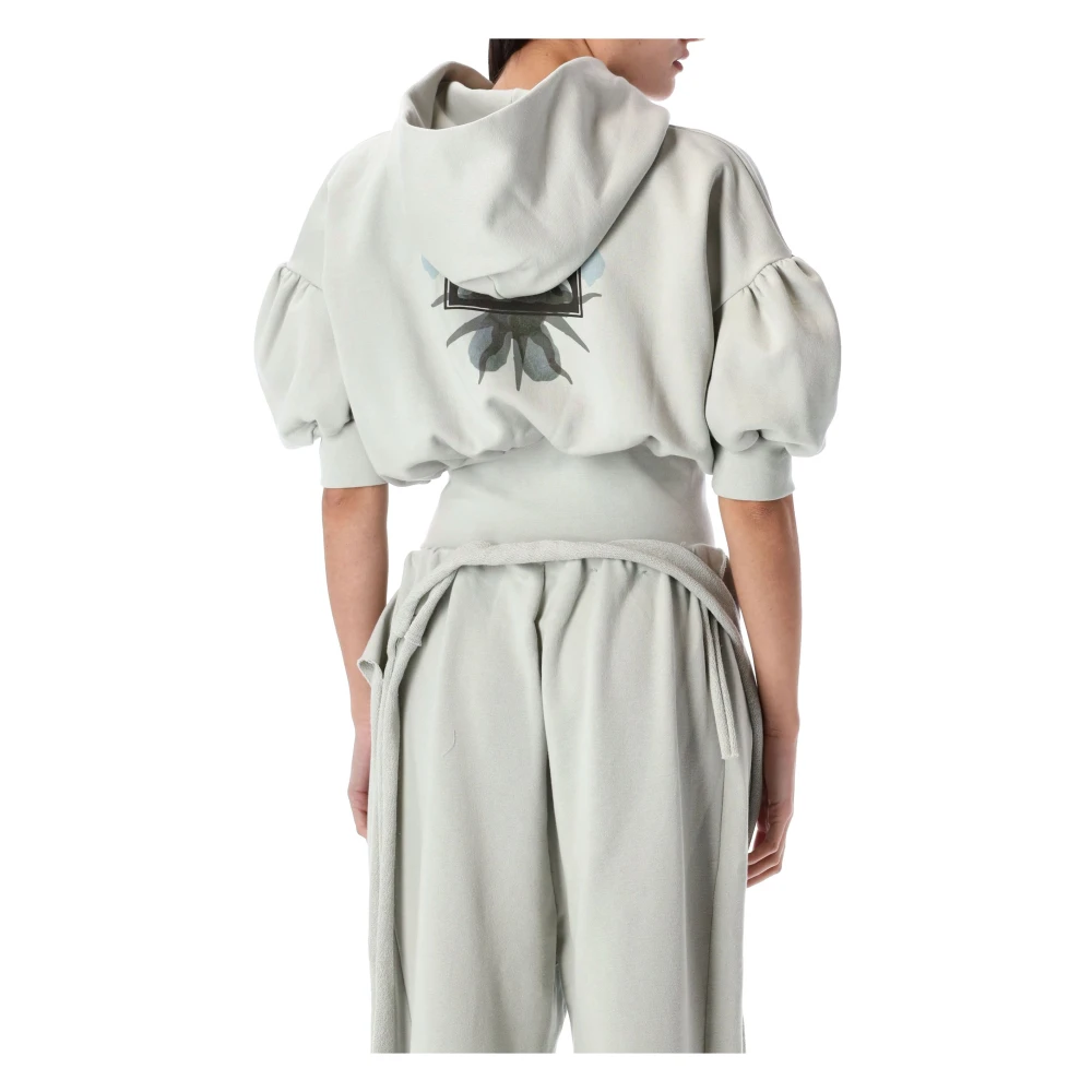 Ottolinger Grijze Gebreide Cropped Hoodie met Korte Mouwen Gray Dames