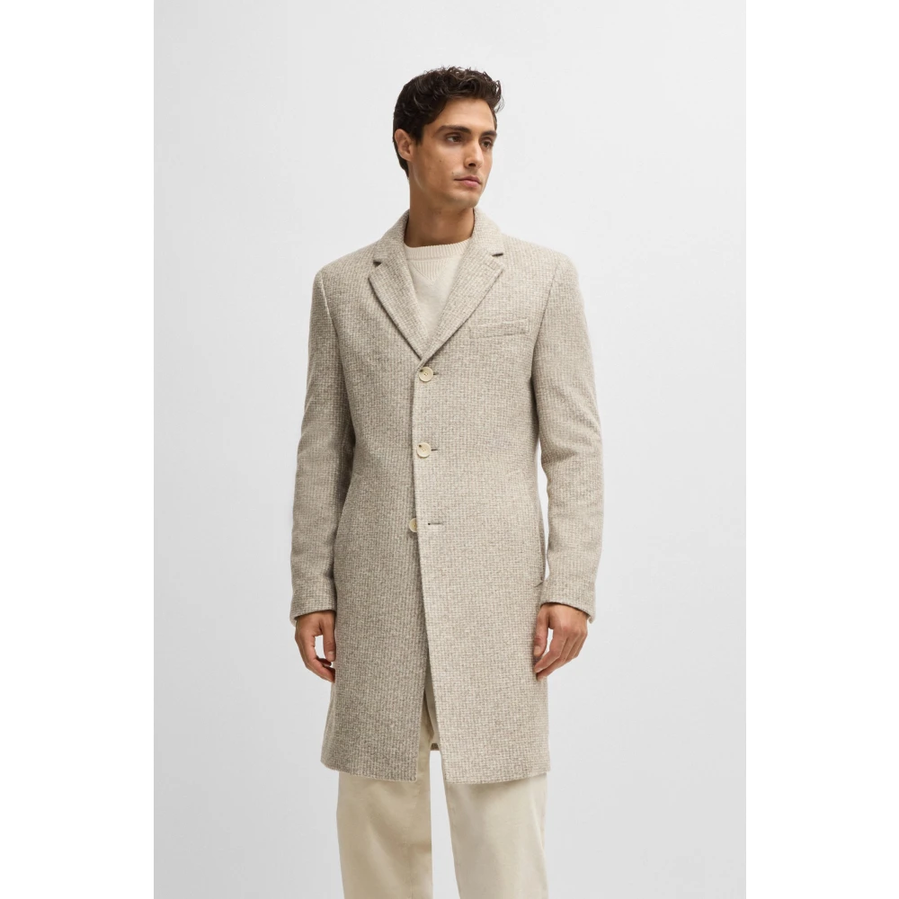 Hugo Boss Stijlvolle Jas voor Mannen Beige Heren