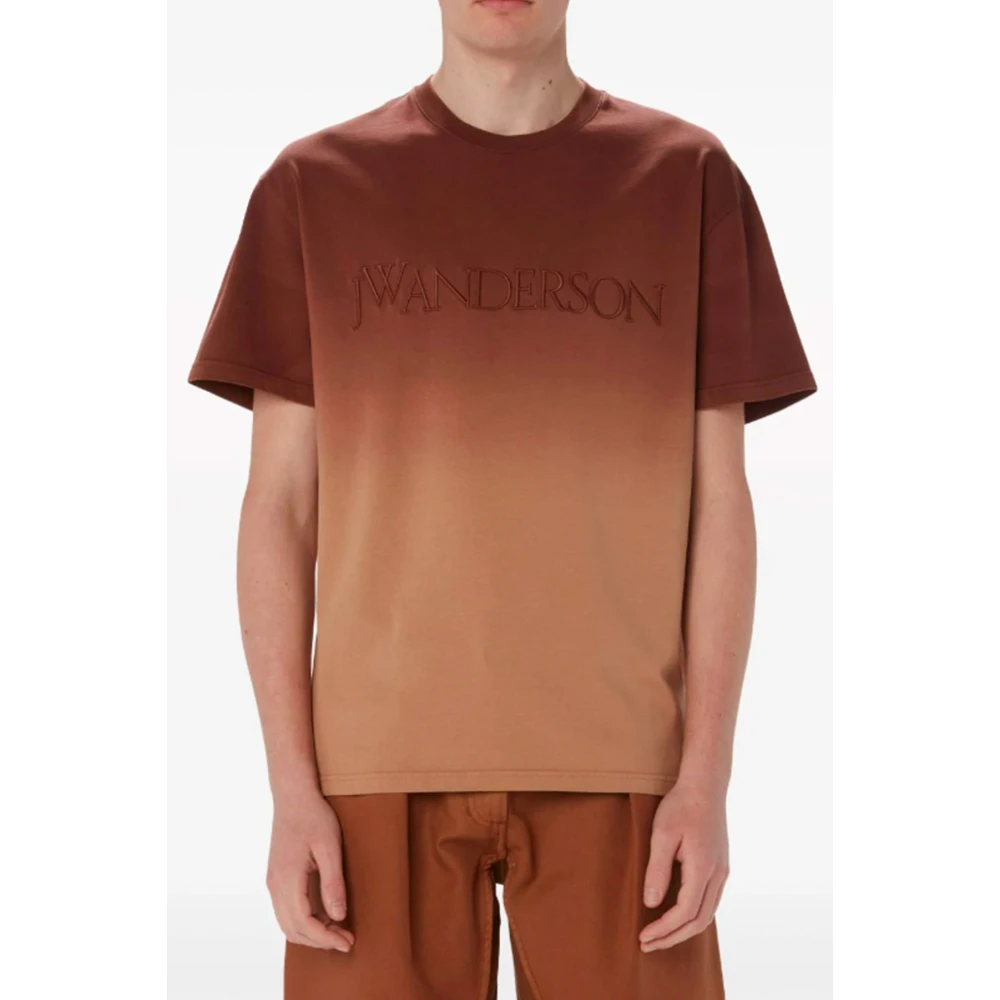 JW Anderson Bruine T-shirts en Polo's Katoen Model Brown Heren